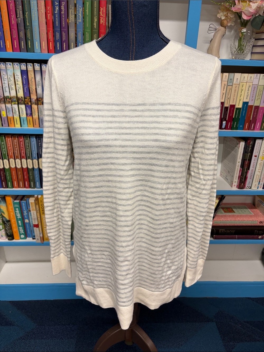 Loft size small tunic length striped sweater